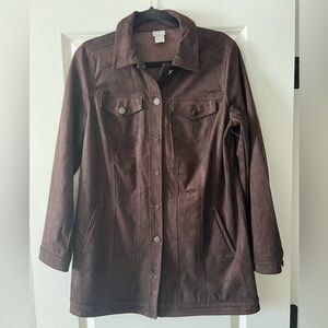 Chico's Dark Brown Faux Suede Jacket 
US size 10